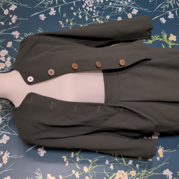 Vintage Armani Suit Jacket & Skirt Small Green Bergdorf Goodman Milano - Picture 5 of 13